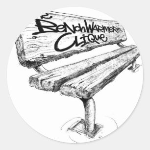 benchwarmers_logo_sharpened mid classic round sticker