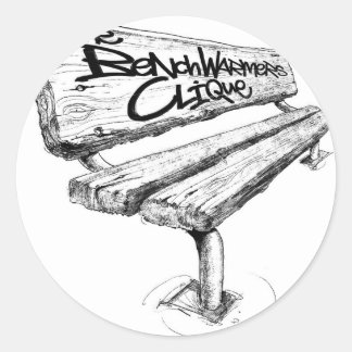 benchwarmers_logo_sharpened mid classic round sticker