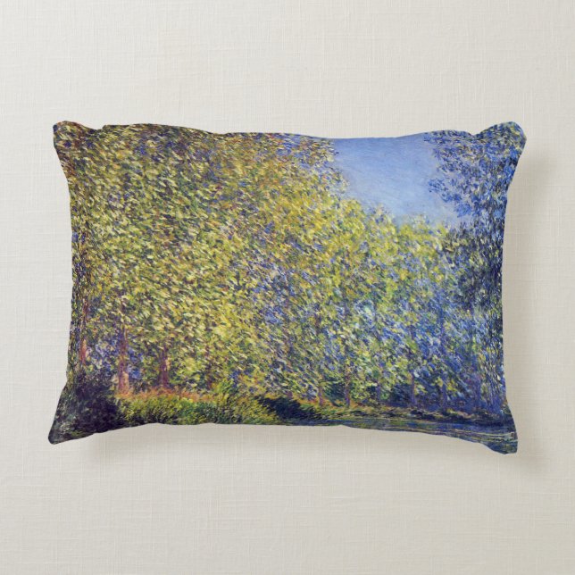 Bend in Epte River near Giverny by Claude Monet Decorative Cushion (Back)