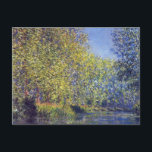 Bend in Epte River near Giverny by Claude Monet Postcard<br><div class="desc">Bend in Epte River near Giverny (1888) by Claude Monet is a vintage impressionist fine art nature painting featuring trees on the side of the Epte River in Normandy, France on a beautiful sunny day. About the artist: Claude Monet (1840-1926) was a founder of the French impressionist painting movement with...</div>