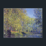 Bend in Epte River near Giverny by Claude Monet Postcard<br><div class="desc">Bend in Epte River near Giverny (1888) by Claude Monet is a vintage impressionist fine art nature painting featuring trees on the side of the Epte River in Normandy, France on a beautiful sunny day. About the artist: Claude Monet (1840-1926) was a founder of the French impressionist painting movement with...</div>