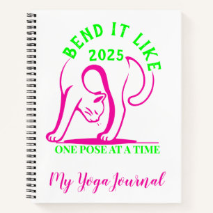 Bend It Like 2025: Yoga Cat Fun Notebook