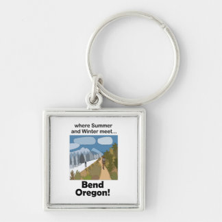 Bend Oregon Dual Season Vibe Weekend Getaway Key Ring
