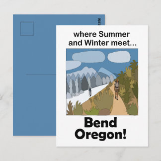 Bend Oregon Dual Season Vibe Weekend Getaway Postcard