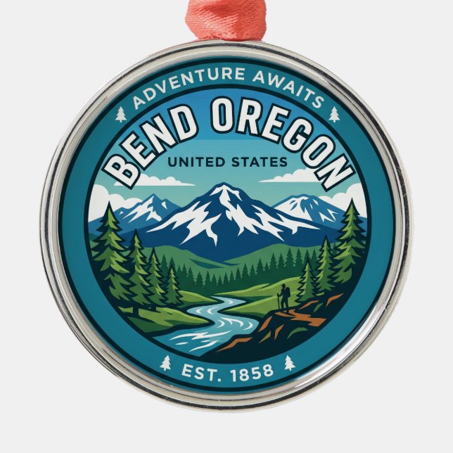 Bend Oregon Metal Tree Decoration (Front)
