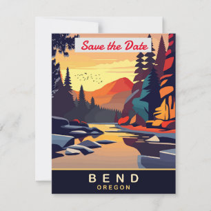Bend Oregon Mountain River Wedding Invitation