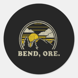 Bend Oregon Or T Shirt Vintage Hiking Mountains Te Classic Round Sticker