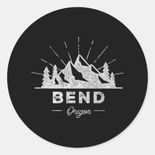 Bend Oregon Or T Shirt Vintage Hiking Retro Tee De Classic Round Sticker