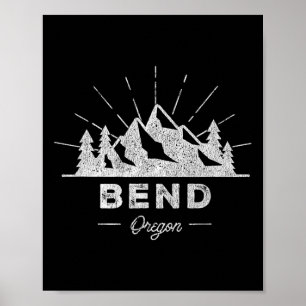 Bend Oregon Or T Shirt Vintage Hiking Retro Tee De Poster