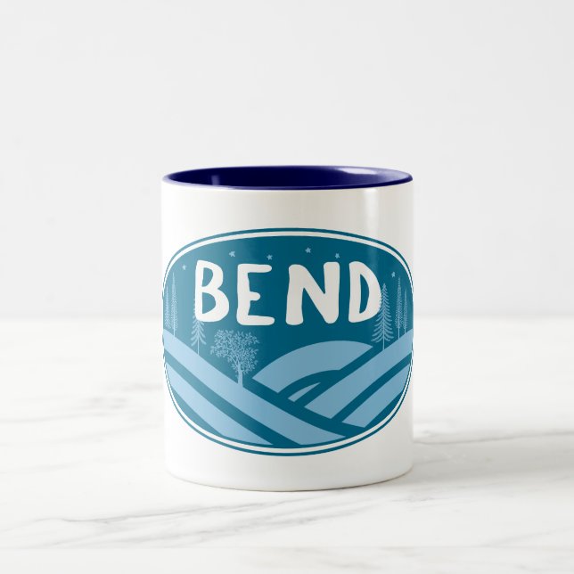 Bend Oregon Outdoors Two-Tone Coffee Mug (Center)