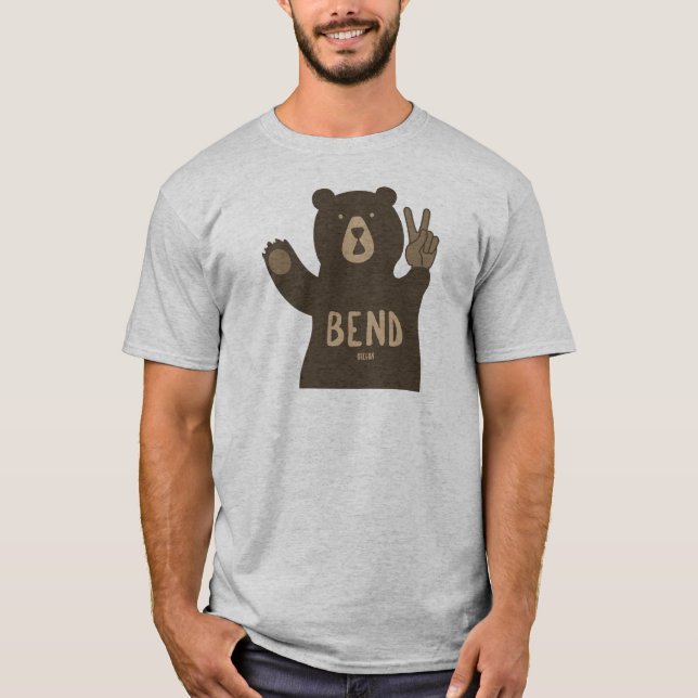 Bend Oregon Peace Bear T-Shirt (Front)