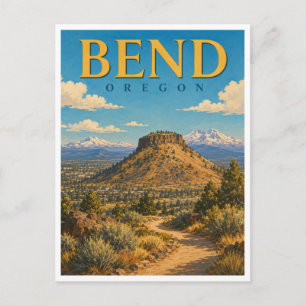 Bend Oregon Pilot Butte GeoSaga Postcard