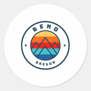Bend Oregon Skiing Snowboarding Ski Family Trip Classic Round Sticker