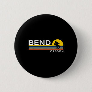 Bend Oregon Skiing Vintage Retro Souvenirs 6 Cm Round Badge