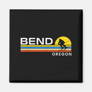 Bend oregon skiing vintage retro souvenirs magnet