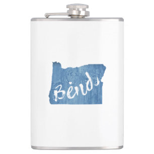 Bend, Oregon Wood Grain Hip Flask