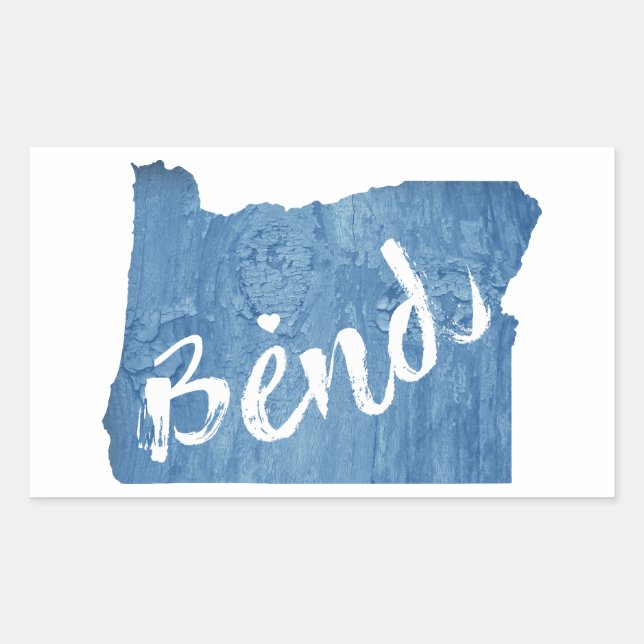 Bend, Oregon Wood Grain Rectangular Sticker (Front)