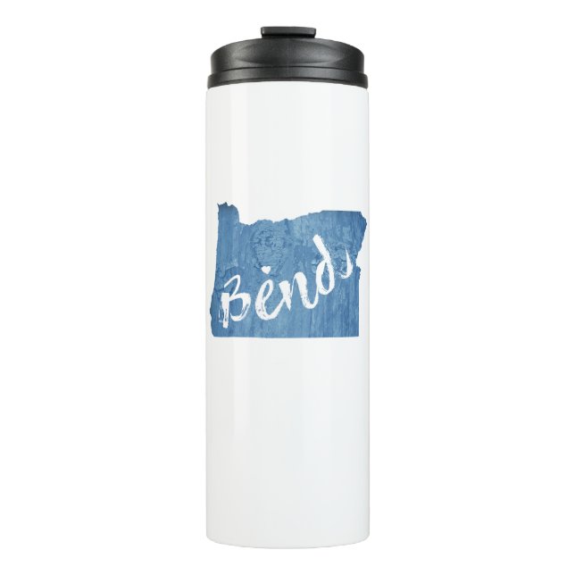 Bend, Oregon Wood Grain Thermal Tumbler (Front)
