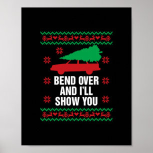 bend over and i'll show you christmas couple m poster