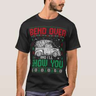 Bend Over And I'll Show You Couple Christmas Ugly T-Shirt