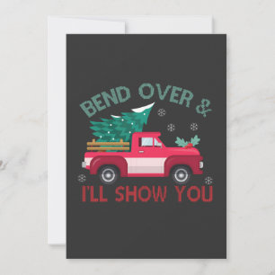 bend Over & i'll Show you Funny Christmas Tree  Invitation