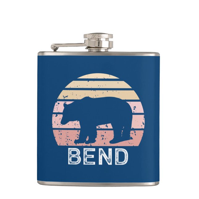 Bend Retro Bear Hip Flask (Front)