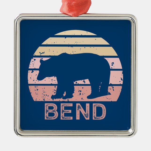 Bend Retro Bear Metal Tree Decoration (Front)