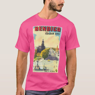 Bendigo Australia Vintage Travel Poster T-Shirt
