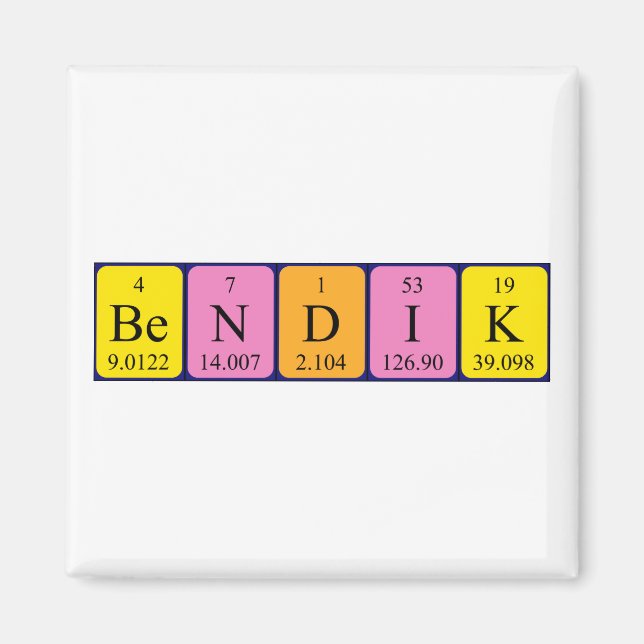 Bendik periodic table name magnet (Front)