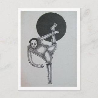 Bending Figure and Black Circle by Hassan Wahba Postcard