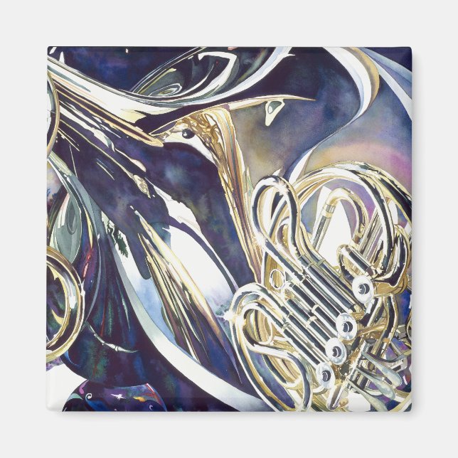 "Bending Light" Musical Instruments Watercolor Magnet (Front)