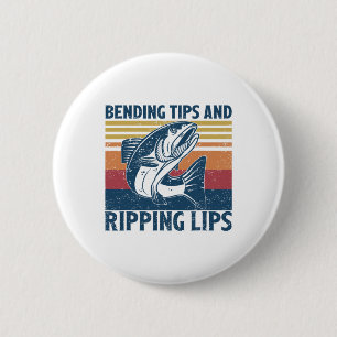 Bending Tips And Ripping Lips Vintage Funny Salmon 6 Cm Round Badge