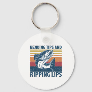 Bending Tips And Ripping Lips Vintage Funny Salmon Key Ring