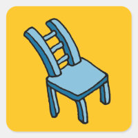 Bendy Blue Chair Cartoon Illustration