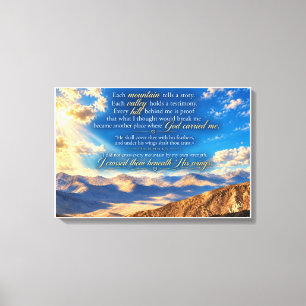 Beneath His Wings Christian Mountain Faith Inspira Canvas Print