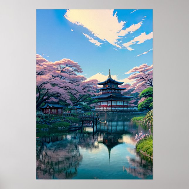 Beneath the Blossoms, Countryside Shrine Poster (Front)