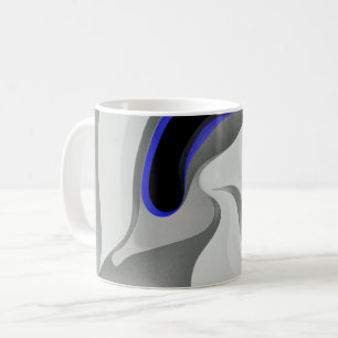 Beneath the Blue: Abstract Grey, Black & Blue Coffee Mug