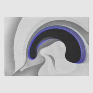 Beneath the Blue: Abstract Grey, Black & Blue Tissue Paper