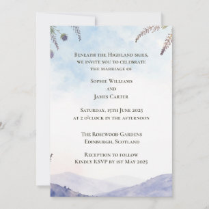 Beneath the Highland Skies Wedding Invite