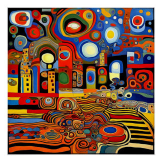 Beneath the swirling patterns of the surreal sky s poster