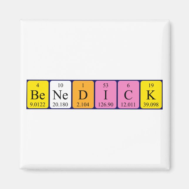 Benedick periodic table name magnet (Front)