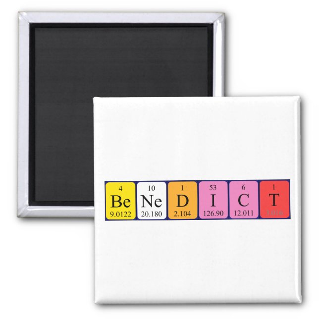 Benedict periodic table name magnet (Front)