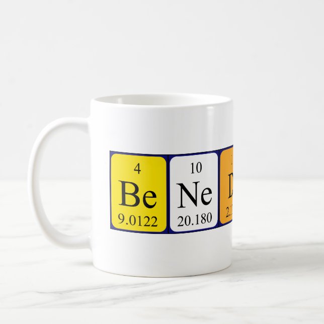 Benedict periodic table name mug (Left)