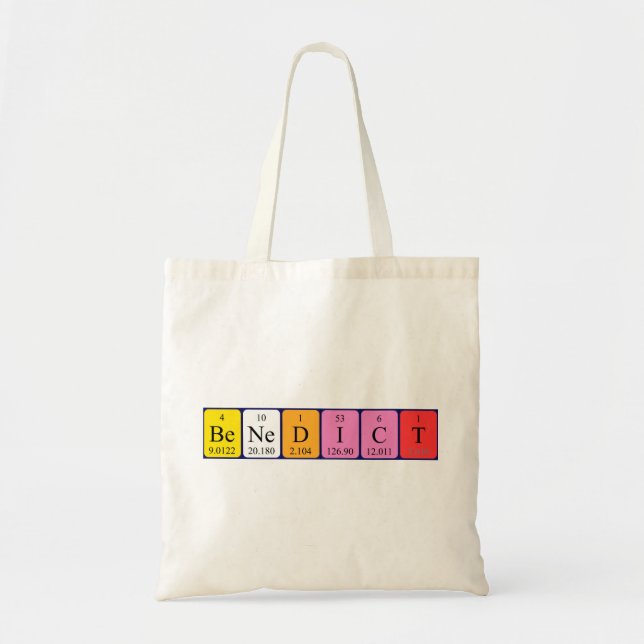 Benedict periodic table name tote bag (Front)