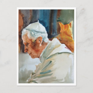 Benedict XVI postcard watercolor
