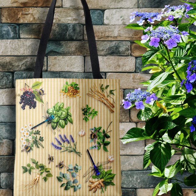 Beneficials Visit Herb Garden Tote Bag (Creator Uploaded)