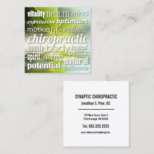 Benefits of Chiropractic Word Collage Chiropractor Square Business Card