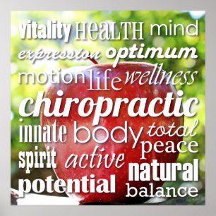 Benefits of Chiropractic Word Collage Poster