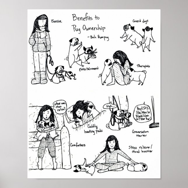 Benefits To Pug Ownership Poster (Front)