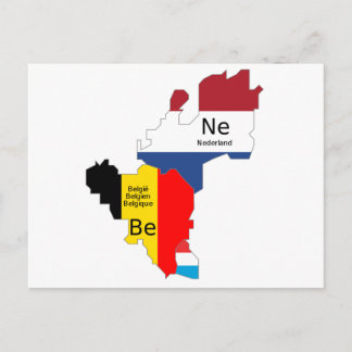 Benelux map postcard